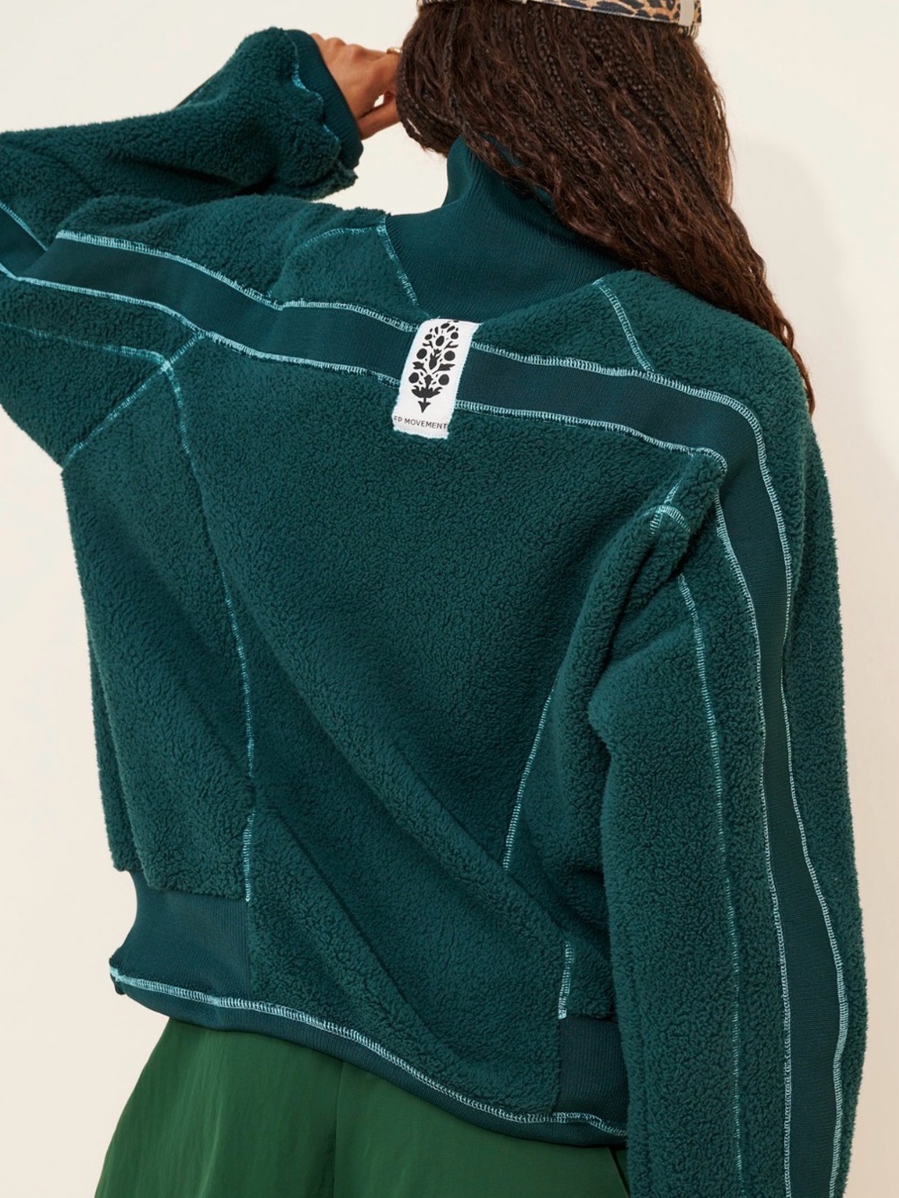 Free People Ready Set Rib Pullover Green Sz small new with tags